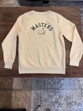 Masters Cream Crewneck with Green Logo